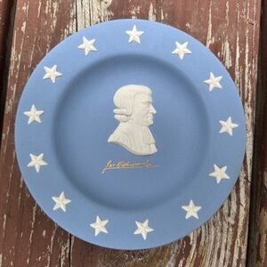 Wedgwood Pale Blue Small Round Tray/Dish W/Signatory John Witherspoon| England